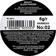 Рум'яна компактні - Bell Beauty Blush Powder — фото N4