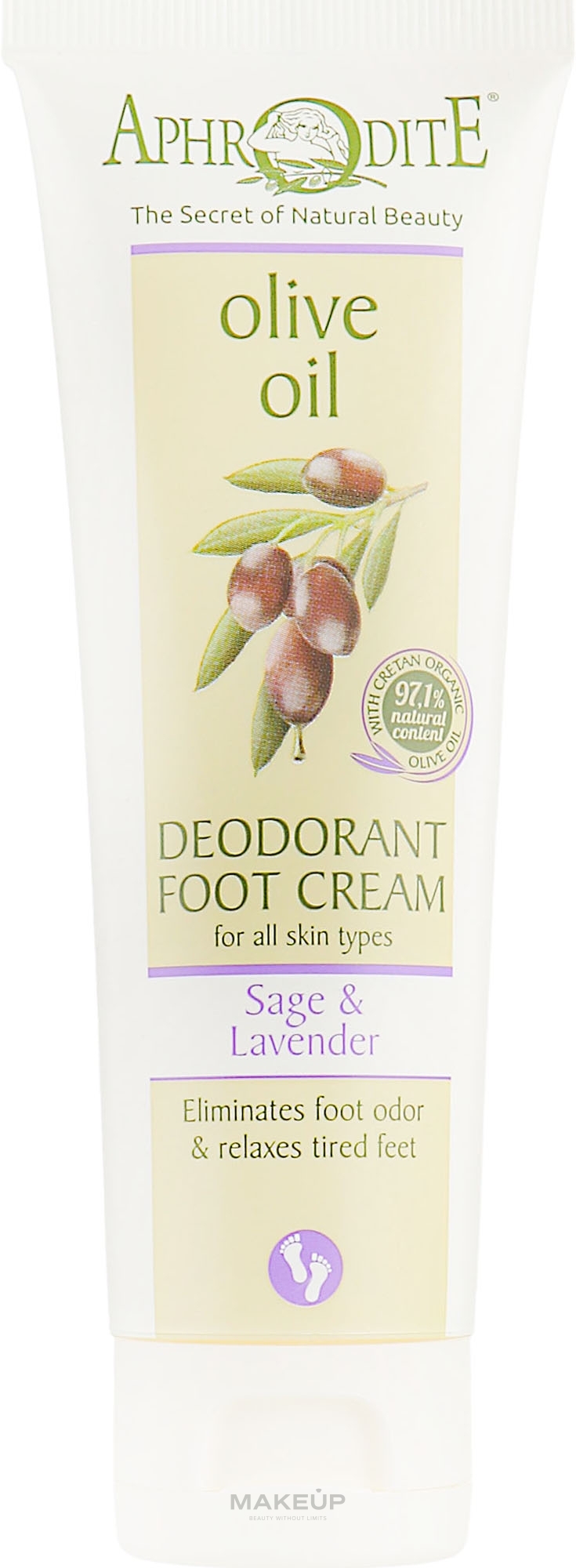 Крем-дезодорант для ног с шалфеем и лавандой - Aphrodite Deodorant Foot Cream — фото 75ml