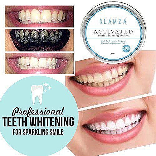 Порошок для отбеливания зубов с древесным углем со вкусом мяты - Glamza Activated Teeth Whitening Powder — фото N2