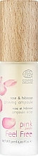 Парфумерія, косметика Сироватка для обличчя з екстрактом рози - Feel Free Pink Petals Rose & Hibiscus Glowing Ampoulle