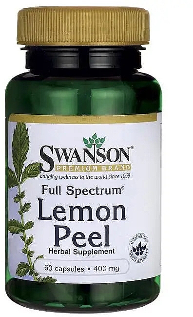 Харчова добавка "Лимонна шкірка", 400 мг - Swanson Full Spectrum Lemon Peel — фото N1