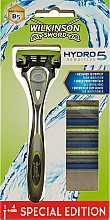 Станок для бритья + 4 сменных лезвия - Wilkinson Sword Hydro 5 Skin Sensitive — фото N1