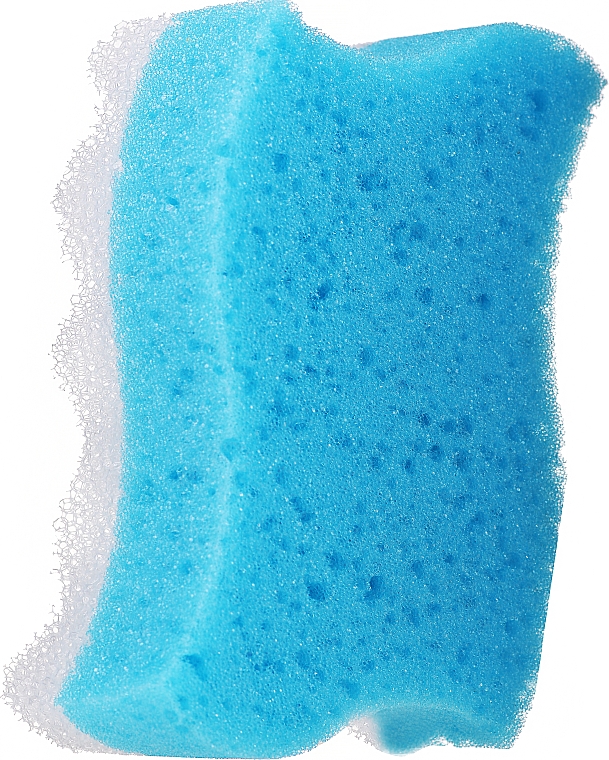 Губка для тіла масажна "Хвиля", блакитна - Grosik Camellia Bath Sponge — фото N1