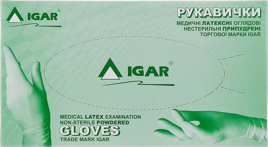 Перчатки латексные, припудреные, размер S (6-7), 100 шт, белые - Igar