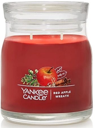 Ароматическая свеча в банке "Red Apple Wreath", 2 фитиля - Yankee Candle Singnature — фото N1