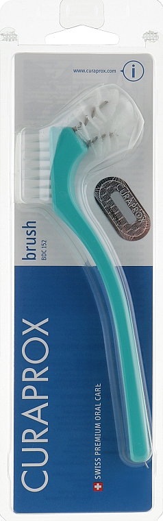 Щітка по догляду за змінними зубними протезами, зелена - Curaprox — фото N1