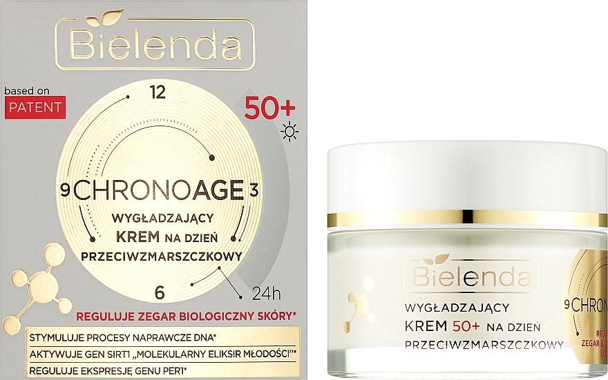 Розгладжувальний денний крем для обличчя 50+ - Bielenda Chrono Age 24H Smoothing Anti-Wrinkle Day Cream — фото N2