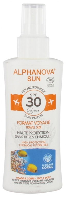 Сонцезахисний спрей - Alphanova Sun Bio SPF30 Spray Voyage — фото N1
