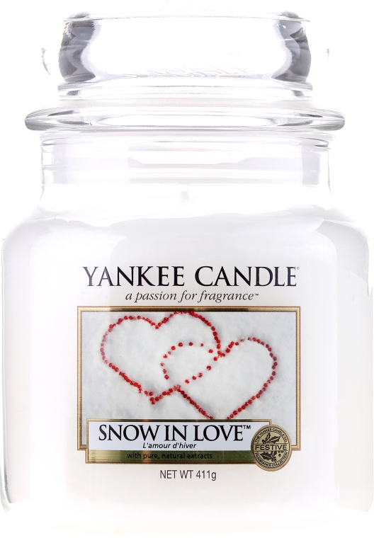 Ароматична свічка у банці "Серце на снігу" - Yankee Candle Snow In Love — фото N1