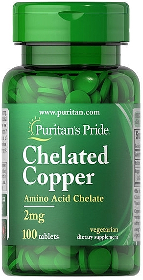 Диетическая добавка "Медь", 2 мг - Puritan's Pride Chelated Copper — фото N1