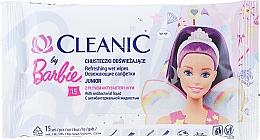 Духи, Парфюмерия, косметика Детские влажные салфетки, 15 шт. - Cleanic Junior Wipes Barbie 2