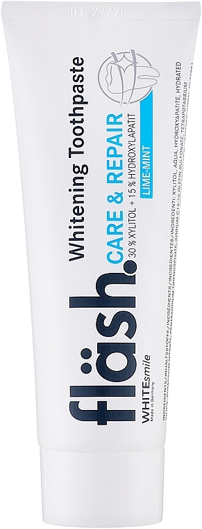 Зубна паста, лимон-м'ята - WHITEsmile Flash Care&Repare Whitening Toothpaste — фото N1