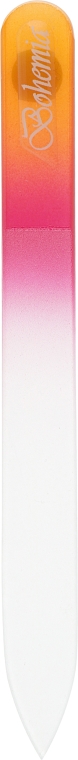 Пилка для ногтей стеклянная, длина 115мм, малиново-оранжевая - Zauber
