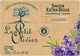 Мило екстраніжне, з екстрактом лаванди - Le Petit Olivier Extra mild soap - Lavender — фото N1