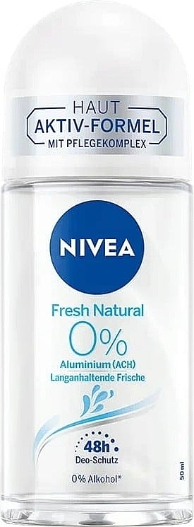 Шариковый дезодорант "Натуральная свежесть" - NIVEA Fresh Natural 0% Aluminium Deo Roll-On — фото N2