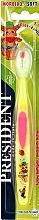 Духи, Парфюмерия, косметика Детская зубная щетка "Kids Junior", салатово-розовая - PresiDENT Kids Junior Soft