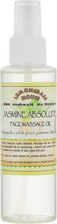 Масло для лица и массажа "Жасмин" - Lemongrass House Jasmine Absolute Face Massage Oil — фото N1