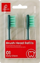Парфумерія, косметика Насадки для електричної зубної щітки Standard Clean Soft, 2 шт., зелені - Oclean Brush Heads Refills