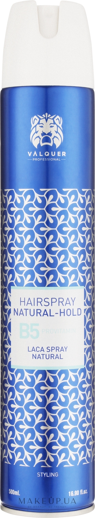 Лак для волосся середньої фіксації - Valquer B5 Provitamin Hairspray Natural-Hold — фото 500ml