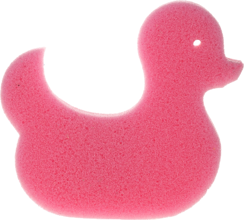 Детская губка для купания "Уточка", розовая - Top Choice — фото N1