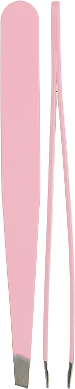 Пінцет косметичний професійний скошений P-35, світло-рожевий - Beauty LUXURY