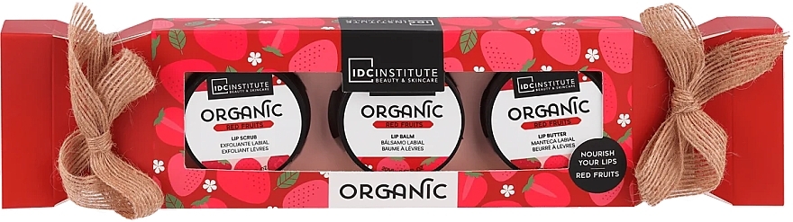 Набор - IDC Institute Organic Red Fruit Lip Trio (l/scrub/20ml + l/balm/20ml + l/butter/20ml) — фото N1