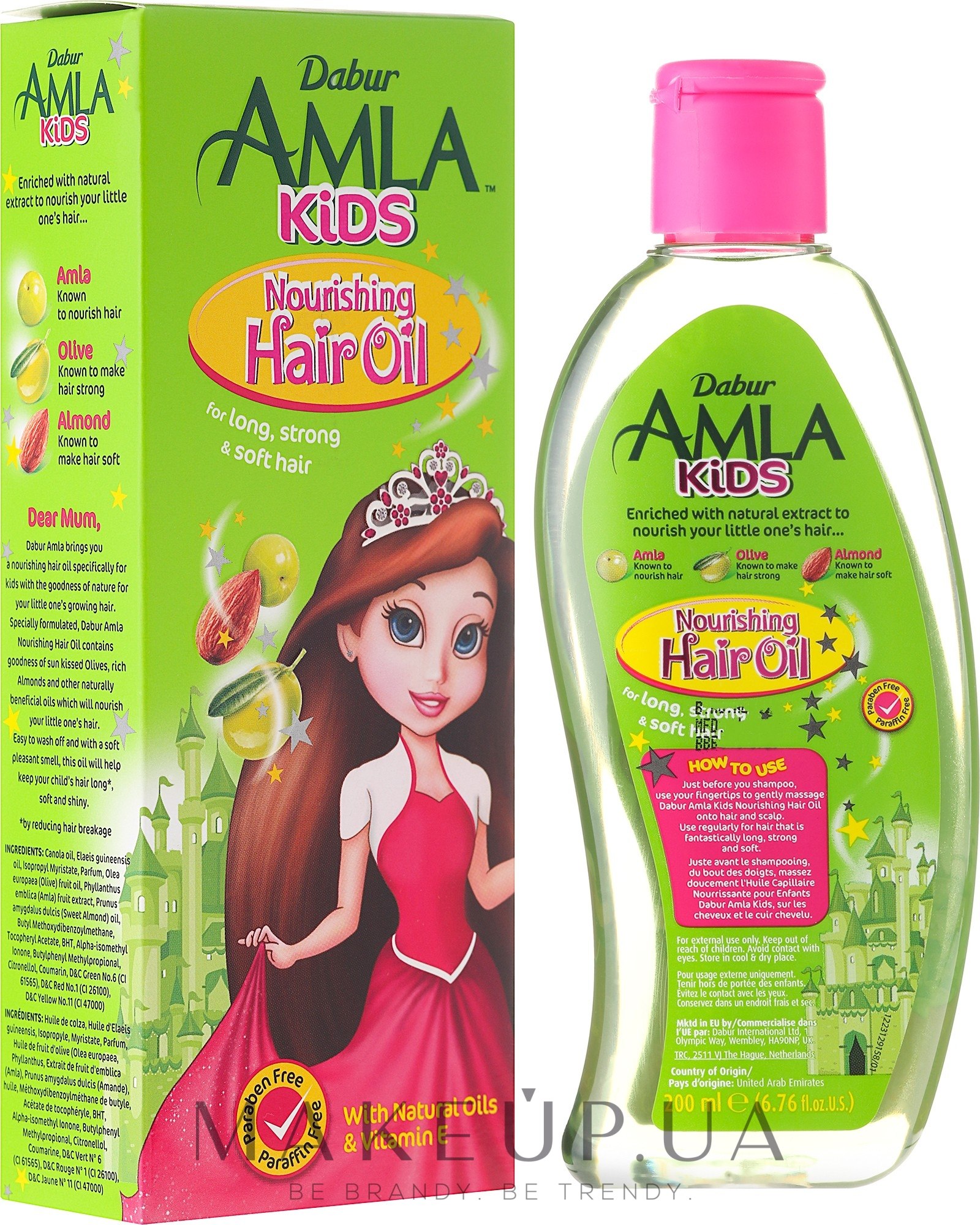Детское масло для волос - Dabur Amla Kids Nourishing Hair Oil — фото 200ml