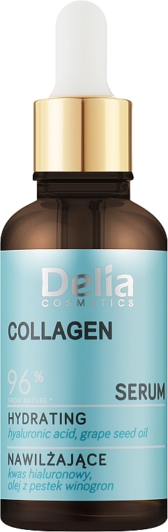 Зволожувальна сироватка для обличчя, шиї й зони декольте з колагеном - Delia Collagen Serum — фото N1