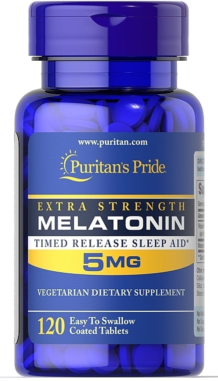 Диетическая добавка "Мелатонин" 5 мг - Puritan's Pride Extra Strength Melatonin 5mg Softgels — фото N1