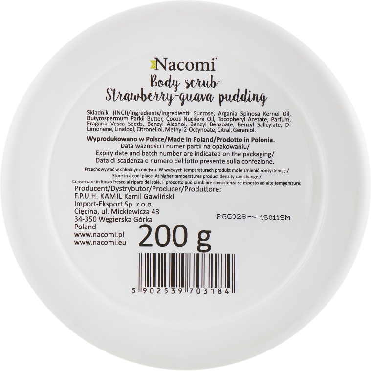 Пилинг-скраб для тела - Nacomi Body Scrub Strawberry-Guava Pudding — фото N2