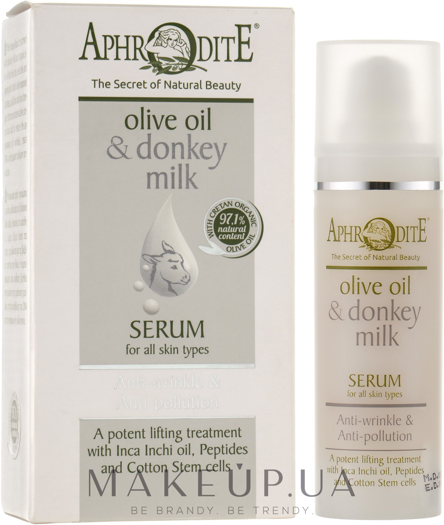 Антивікова захисна сироватка - Aphrodite Olive Oil & Donkey Milk Serum — фото 30ml