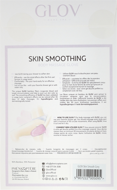 Перчатка для массажа - Glov Skin Smoothing Body Massage Grey — фото N3