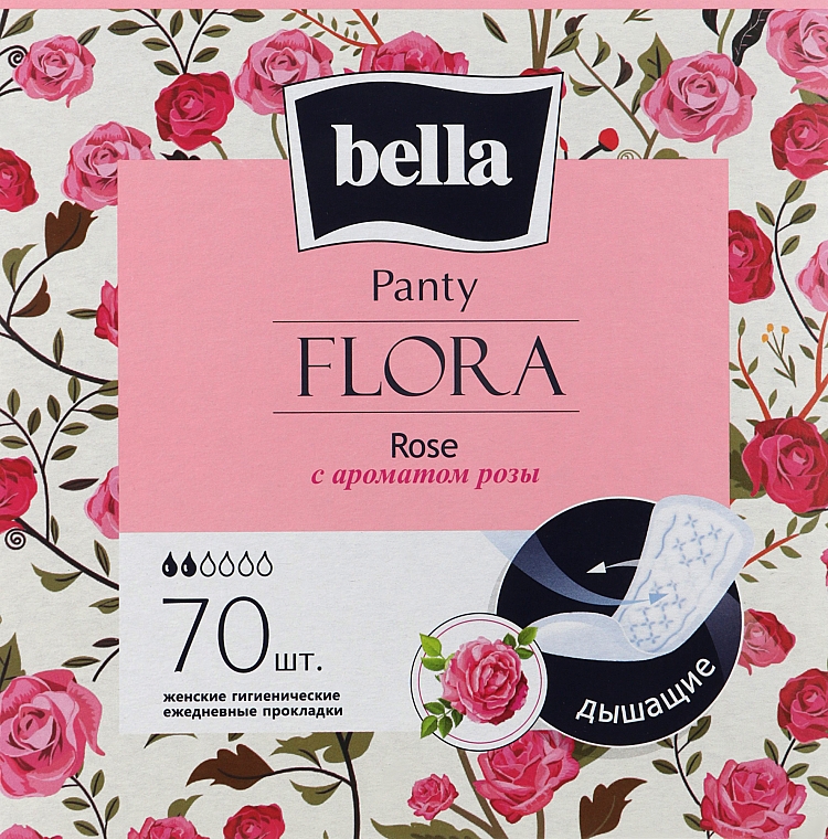 Ежедневные прокладки Panty Flora Rose, 70шт - Bella