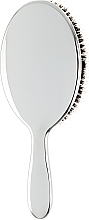 Расческа для волос с натуральной щетиной большая, 23M, серебряная - Janeke Silver Hairbrush  — фото N2