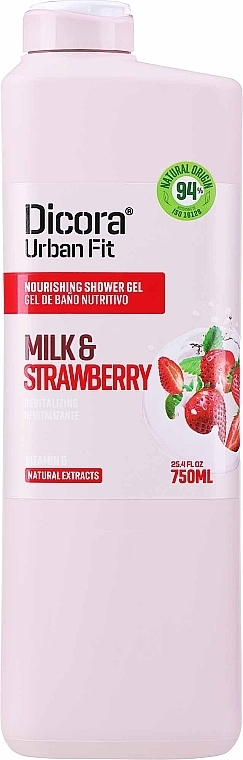 Живильний гель для душу "Молоко і полуниця" - Dicora Urban Fit Milk & Strawberry Nourishing Shower Gel — фото N1