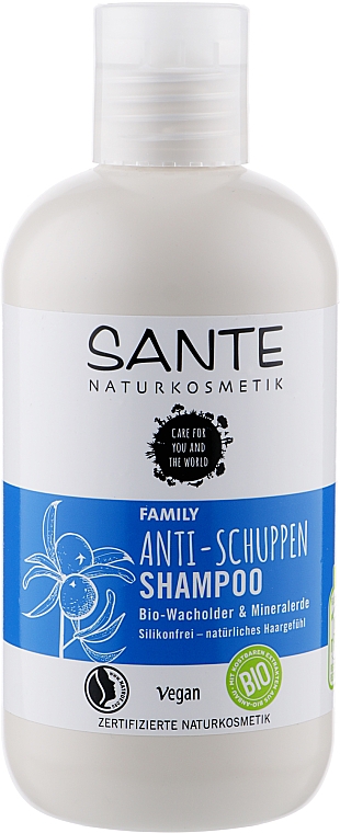Біошампунь проти лупи "Ялівець і мінеральна глина" - Sante  Family Anti-Dandruff Shampoo