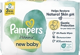 Детские влажные салфетки, 3x46 шт. - Pampers New Baby Harmonie Body Wipes — фото N2