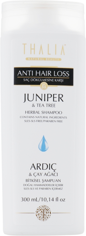 Шампунь з екстрактом чайного дерева й ялівцю - Thalia Anti Hair Loss Juniper&Tea Tree — фото N3
