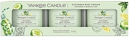 Парфумерія, косметика Набір ароматичних свічок - Yankee Candle Cucumber Mint Cooler (candle/3x37g)
