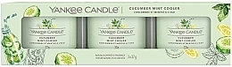 Набір ароматичних свічок - Yankee Candle Cucumber Mint Cooler (candle/3x37g) — фото N1