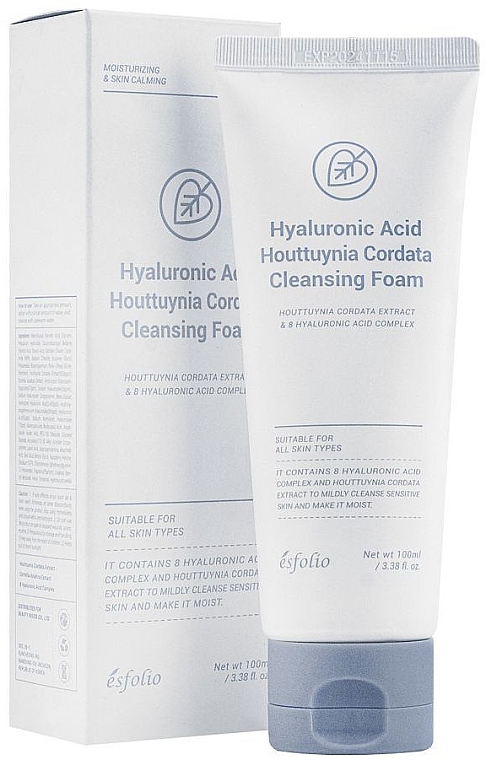 Очищувальна пінка для вмивання з гіалуроновою кислотою - Esfolio Hyaluronic Acid Houttuynia Cordata Cleansing Foam — фото N1