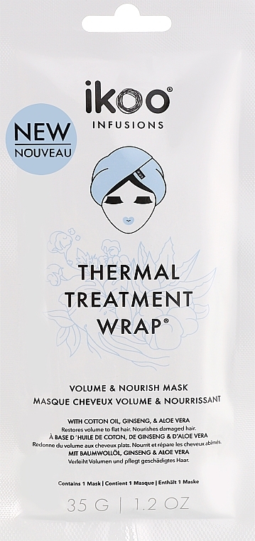 Термальна шапка-маска "Об'єм і живлення" - Ikoo Thermal Treatment Wrap — фото N2