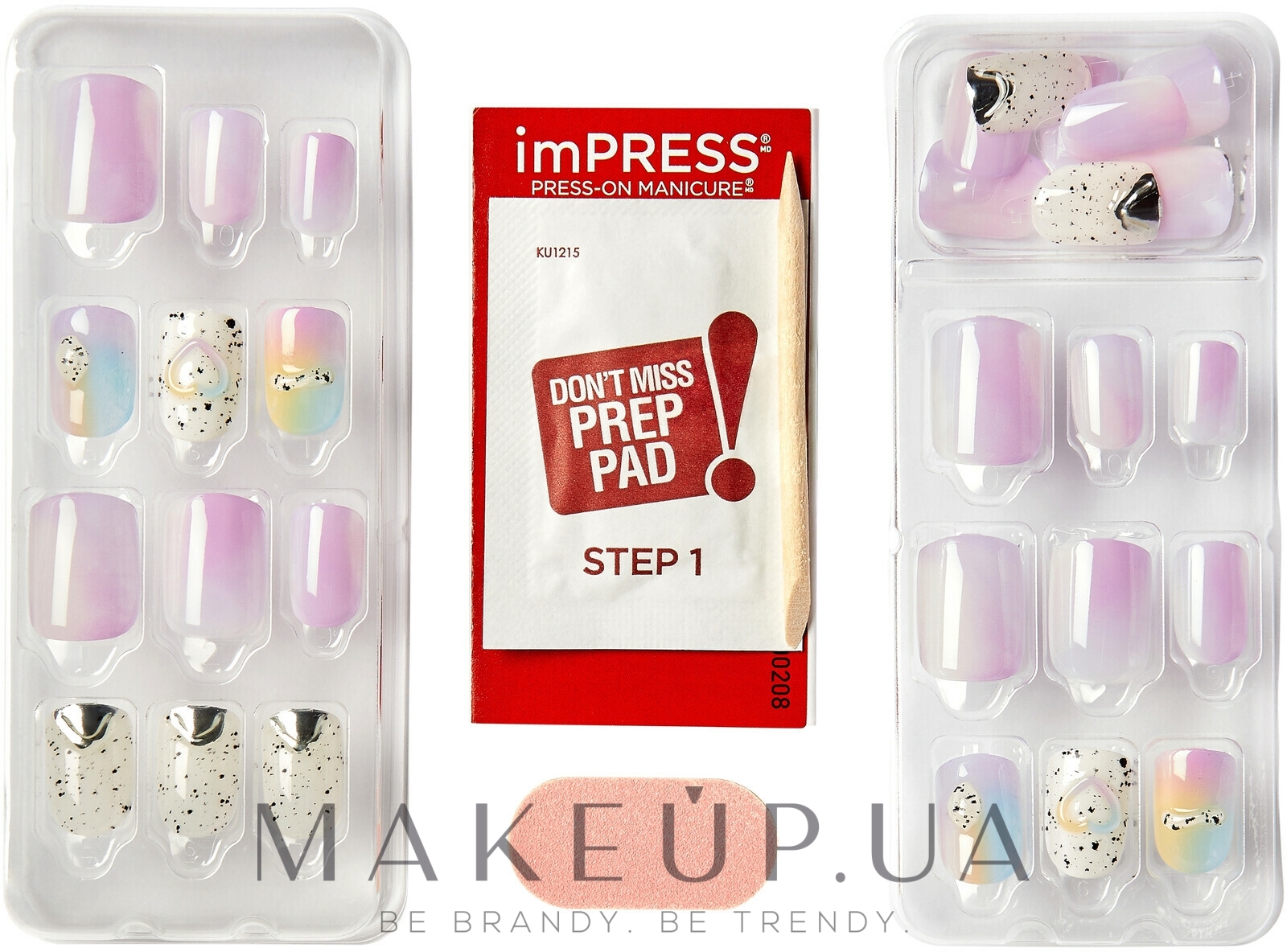 Набір накладних нігтів з клеєм середня довжина - Kiss imPRESS Premium Press-On Manicure — фото Sweet Life