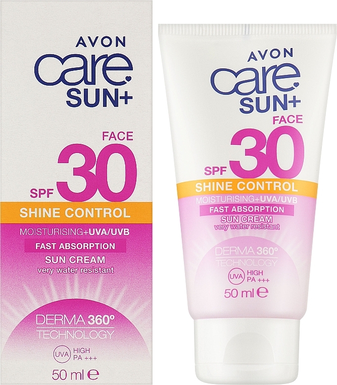 Сонцезахисний матувальний крем - Avon Care Sun+ Shine Control Sun Cream SPF 30 — фото N2