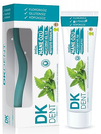 Зубная паста + щетка - Dermokil DKDent Mint Extract Natural Toothpaste — фото N1