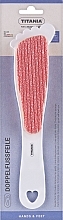 Парфумерія, косметика Педикюрна двостороння тертка з абразивом та пемзою, блідо-рожева - Titania