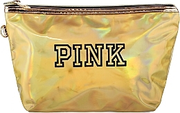 Косметичка водонепроницаемая блестящая "PINK", золотая - Cosmo Shop — фото N1