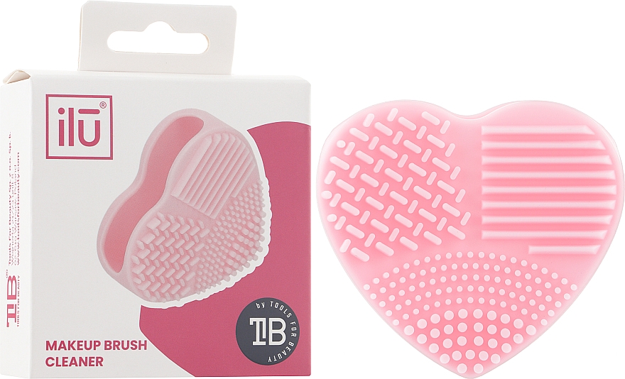 Очиститель кистей "Сердечко", розовый - Ilu Brush Cleaner Pink — фото N2