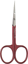 Ножницы маникюрные HM-04R, изогнутые, красный перламутр - Beauty Luxury — фото N1