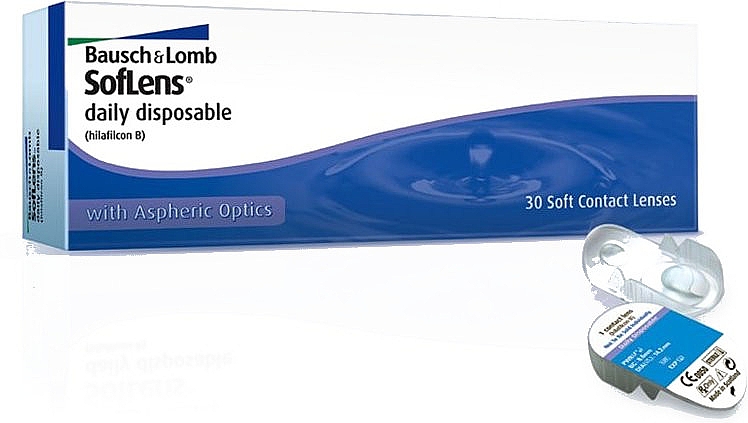 Однодневные контактные линзы, радиус кривизны 8.6мм, 30 шт. - Bausch & Lomb SofLens Daily Disposable — фото N1
